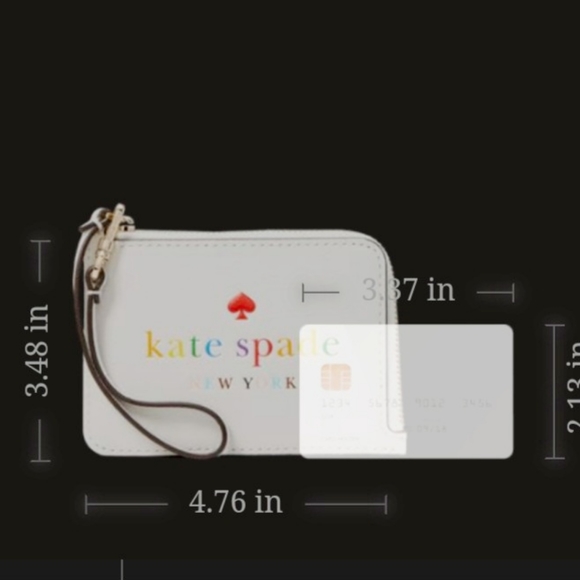 Kate Spade New York All Love Small Card Holder Zip Closure Wristlet - Picture 6 of 7